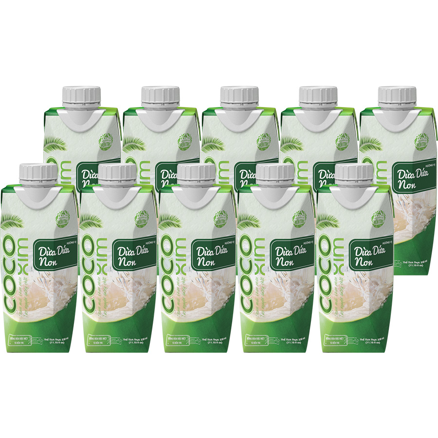 Thùng nước dừa đóng hộp Cocoxim dừa dứa non 330ml (1 thùng 24 hộp)