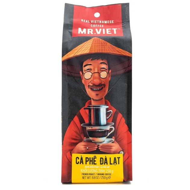 Cà phê Đà Lạt Rang Xay Túi 250g (Cafe Mr Viet Dalat Ground Coffee 250gr Bag)