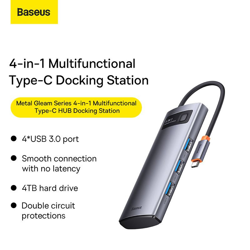 Bộ Hub Mở Rộng Đa Năng Baseus Metal Gleam Multifunctional Gen2 Cho Macbook/ Laptop/iPad/ Smartphone / Tablet (Gen2 New Upgrade Edition) Hàng chính hãng