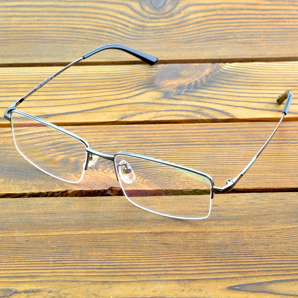 Titan nửa viền Xám Trọng lượng nhẹ Kính sang trọng Khung mắt quang học