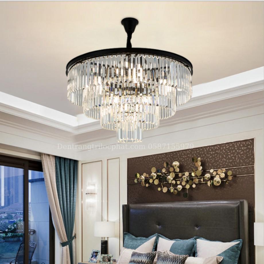 Đèn chùm, đèn chùm thả trần pha lê cao cấp 1506 trang trí phòng khách hiện đại, sang trọng