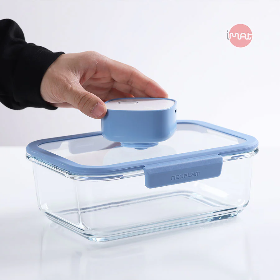 Bộ hộp thuỷ tinh chân không Neoflam VACU 8 món không bơm – Dùng lò vi sóng, lò nướng, tủ lạnh, an toàn sức khỏe