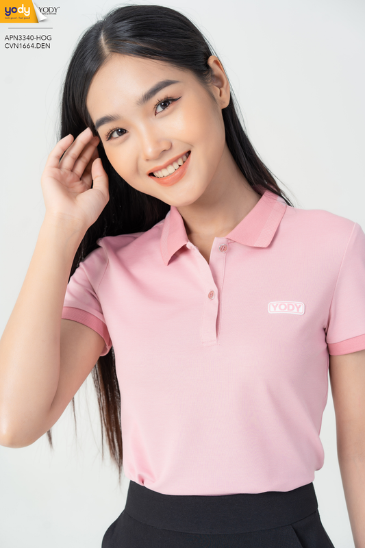 Áo Phông Polo Nữ YODY Tay Ngắn Phối Bo Chất Liệu Pique Mắt Chim Co Giãn Thoải Mái - APN3340