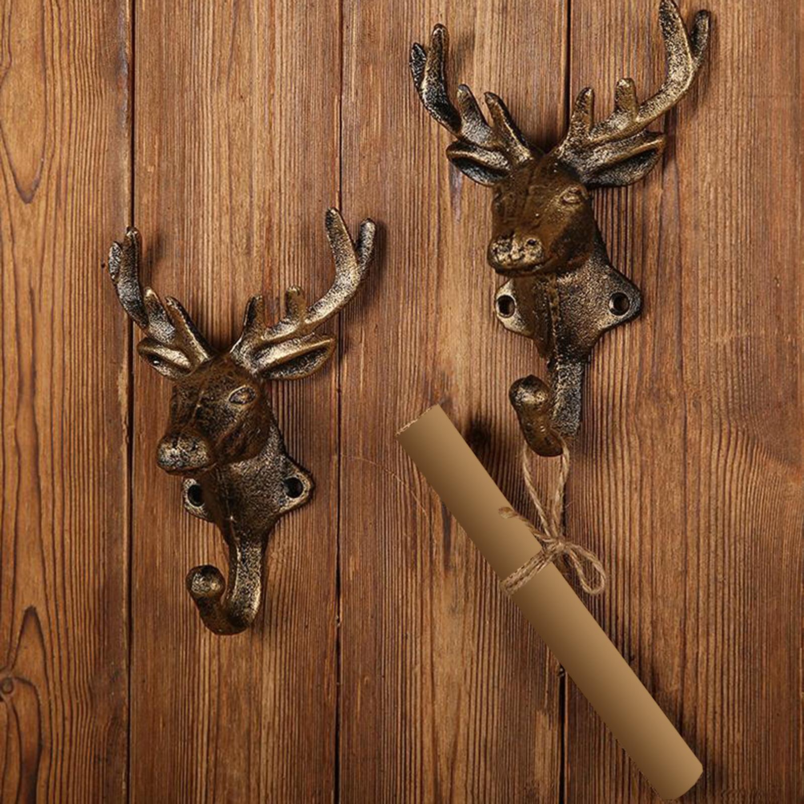Deer Coat Hook Clothes Hanger Wall Mounted Holder Heavy Duty for Entryway