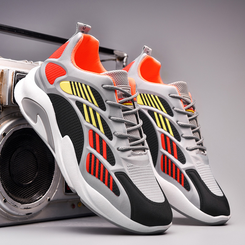 Giày Thể Thao Nam GEMI - Giày Sneaker Màu Xám - Đen Viền Xám, Giày Thể Thao Vận Động,Bảo Vệ Chân - G5155