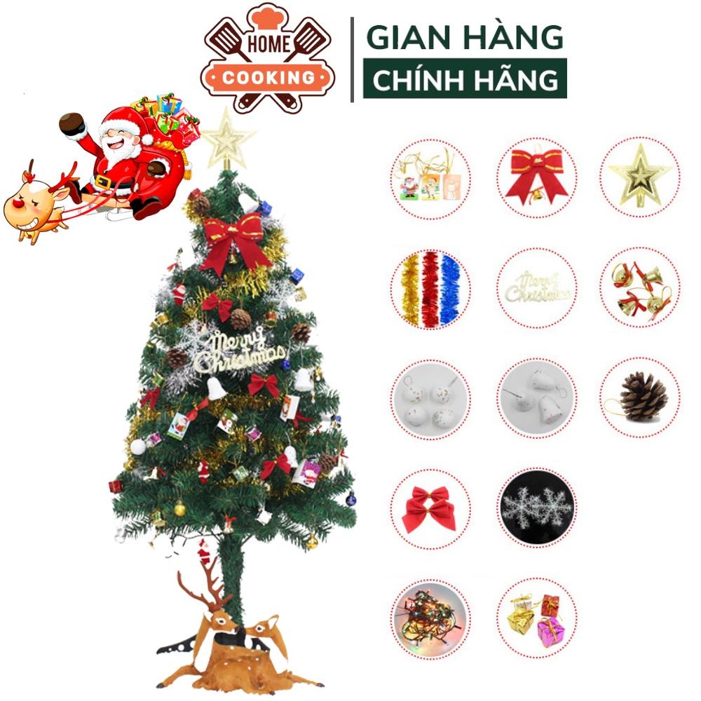 Cây thông noel giáng sinh trang trí nhà cửa,phòng khách, văn phòng tặng kèm đồ trang trí đi kèm nhiều kích thước tán dài