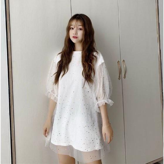 Đầm ren chấm bi xinh xắn
