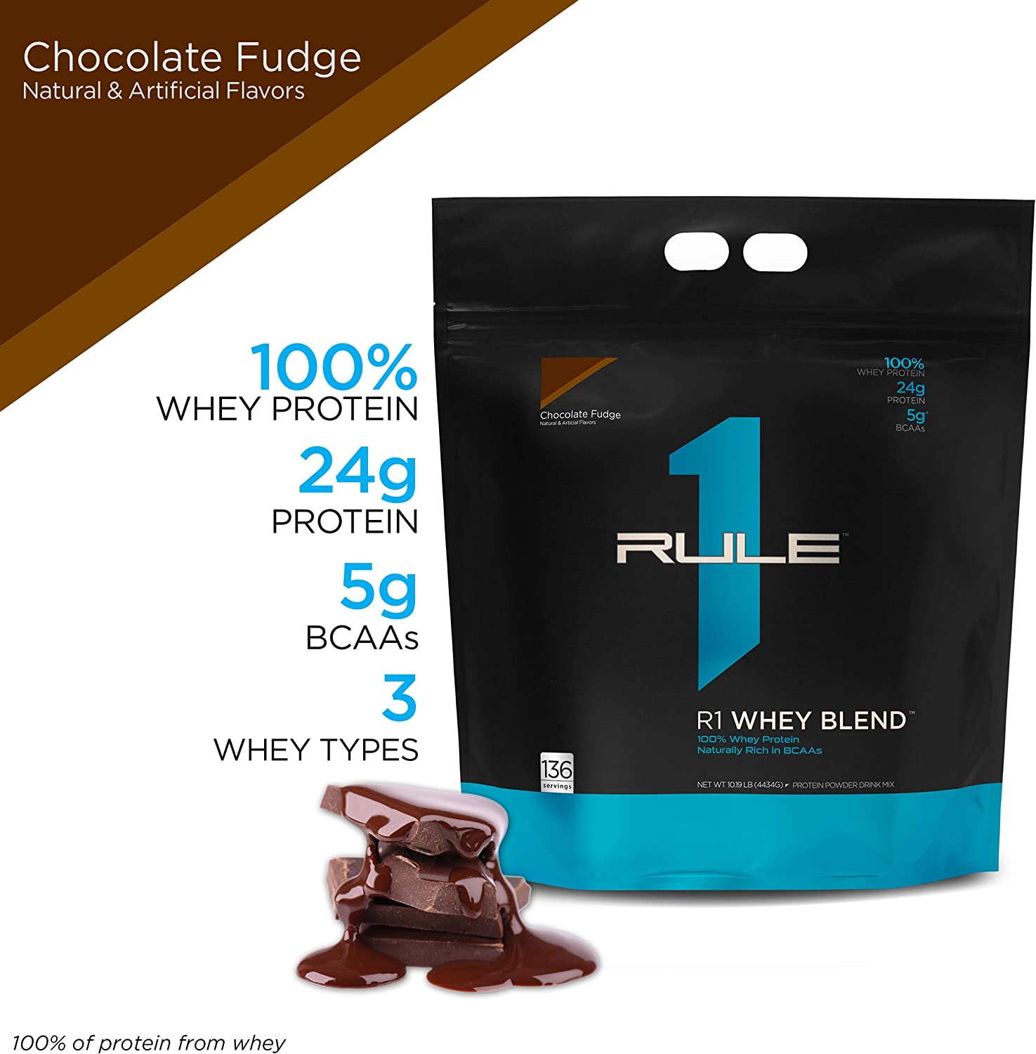 Rule 1 Whey Blend 10lbs (4.54kg) - Sữa tăng cơ bổ sung Protein cho người tập gym - R1 Whey Concentrate - Cookies &amp; Cream