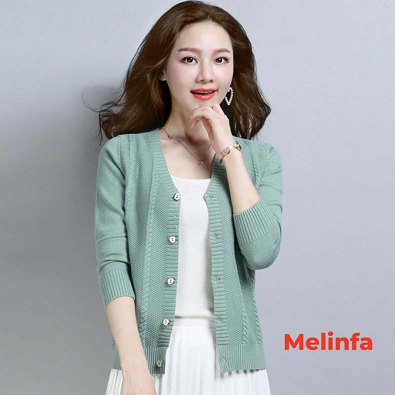 Áo len cardigan nữ, áo khoác len mở cúc nữ kiểu dáng basic chất len mềm mịn co giãn thoải mái mã A0207