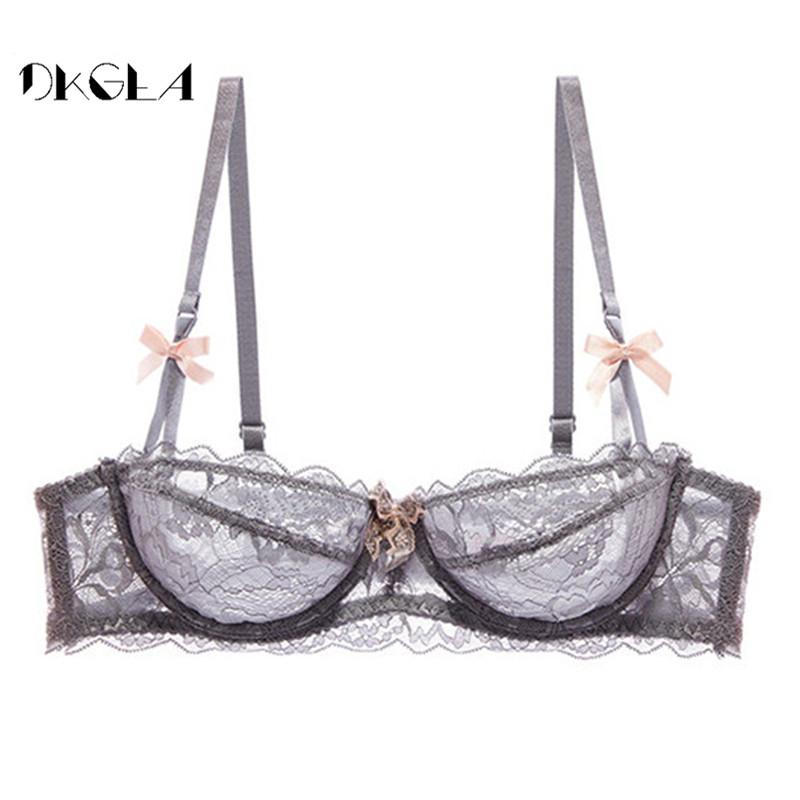 Mới Đầu Áo Ngực Sexy Plus Kích Thước Quần Lót Ren Siêu Mỏng Trong Suốt Yếm A B C D Ly Màu Trắng Áo Ngực Thêu Nữ quần Lót Ren Đen
