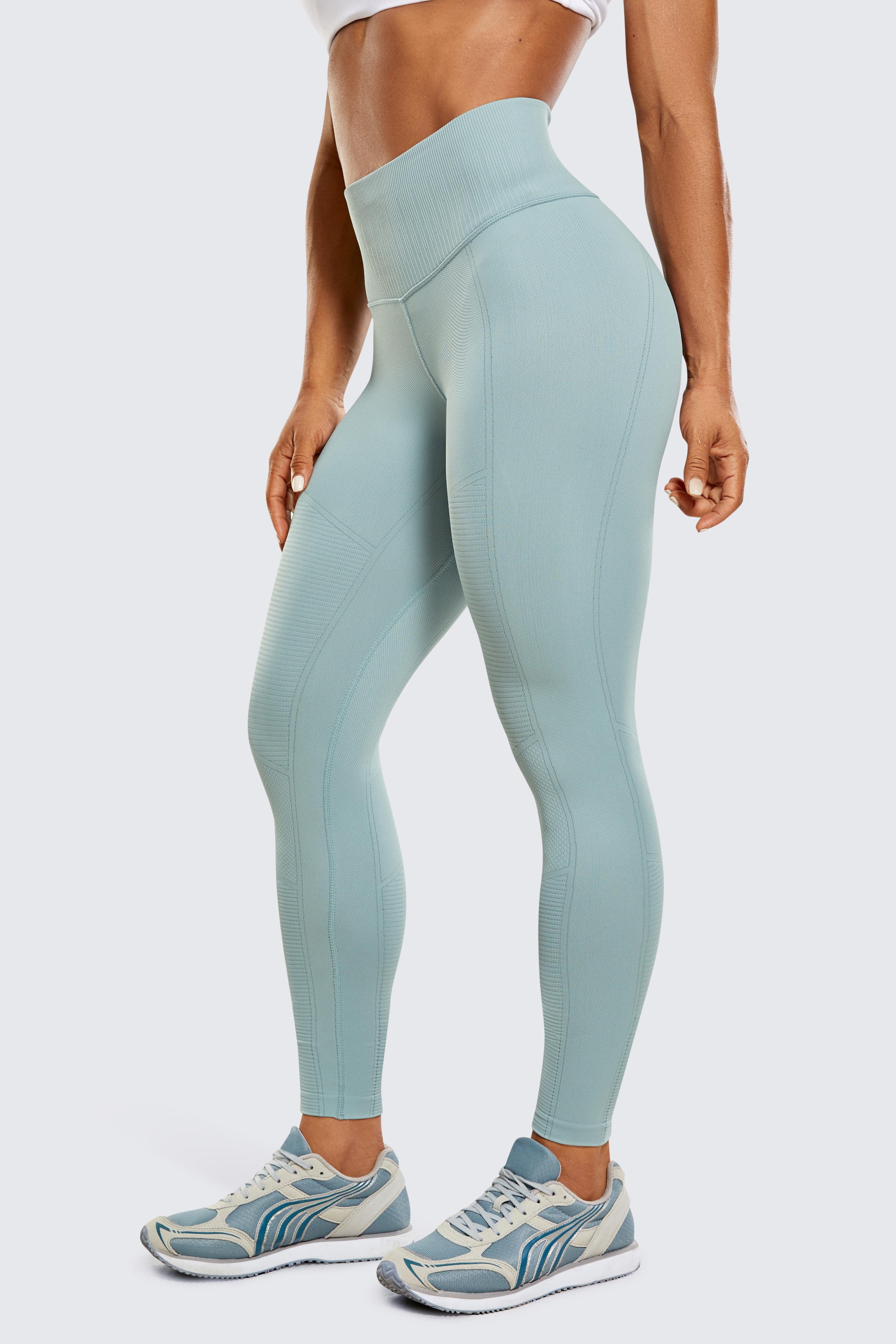 Phụ nữ quần legging nâng mông chạy quần phù hợp tập luyện yoga quần yoga quần thể dục quần dài 25 inch có gân cao thể thao vòng eo cao Color: 03 Size: M