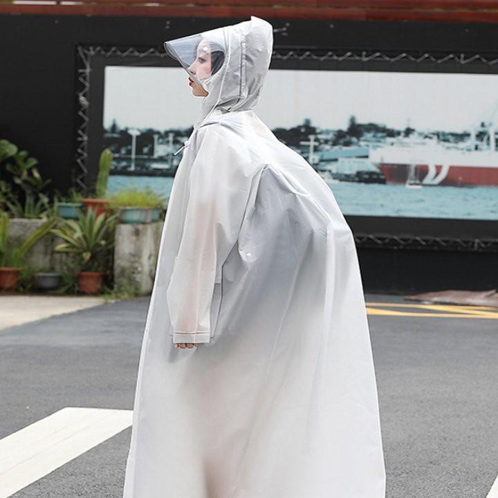 Áo mưa trong suốt toàn thân măng tô Hàn Quốc trong suốt loại dày thời trang dáng dài cao cấp