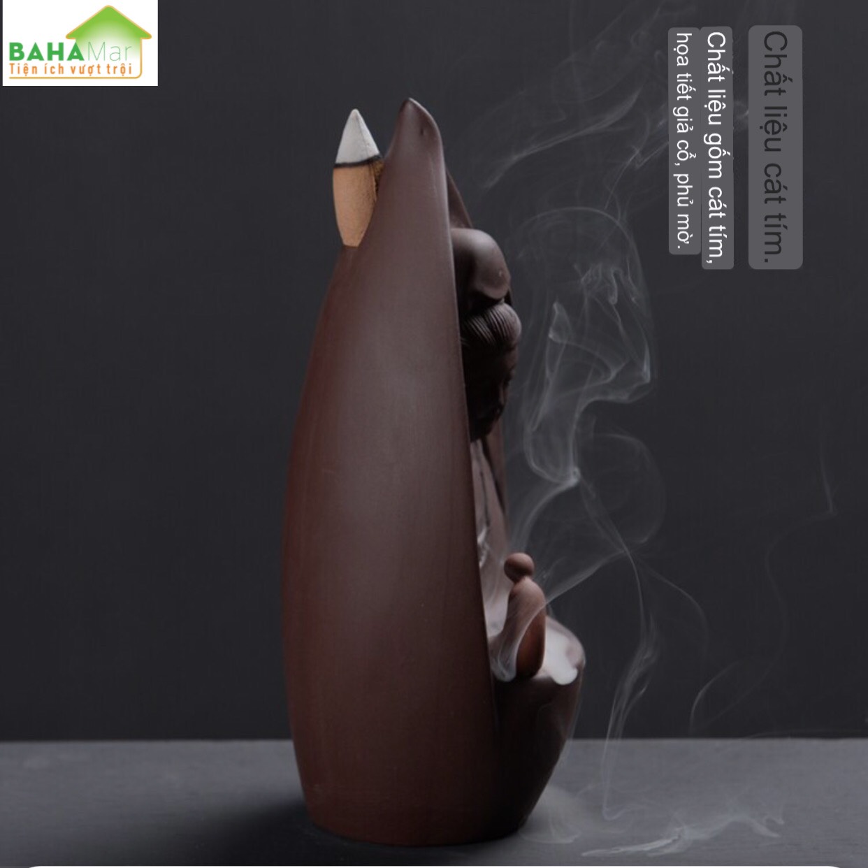 THÁC KHÓI TRẦM HƯƠNG CHẢY NGƯỢC PHẬT BÀ QUAN ÂM BỒ TÁT HIỂN LINH "BAHAMAR" Sáng tạo vẻ đẹp với phong cách điêu khắc, thú vị và hấp dẫn.
