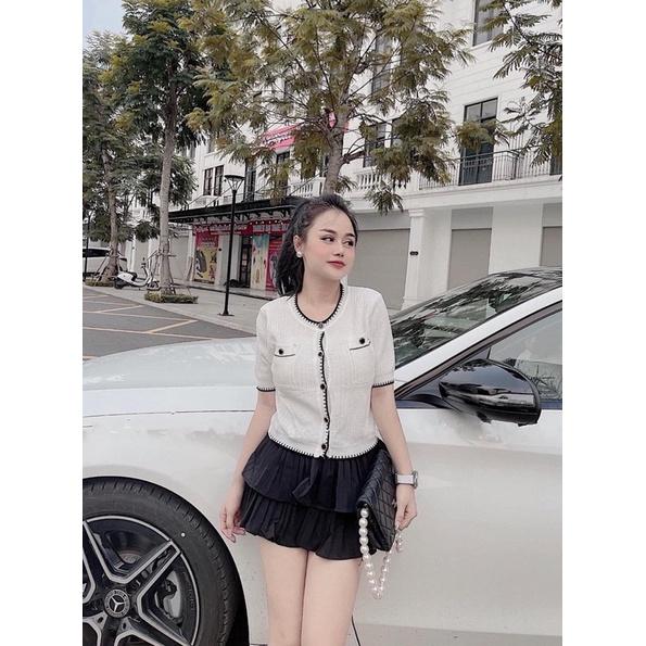 Áo len nữ đẹp, áo len tay lỡ 2 màu đen, trắng