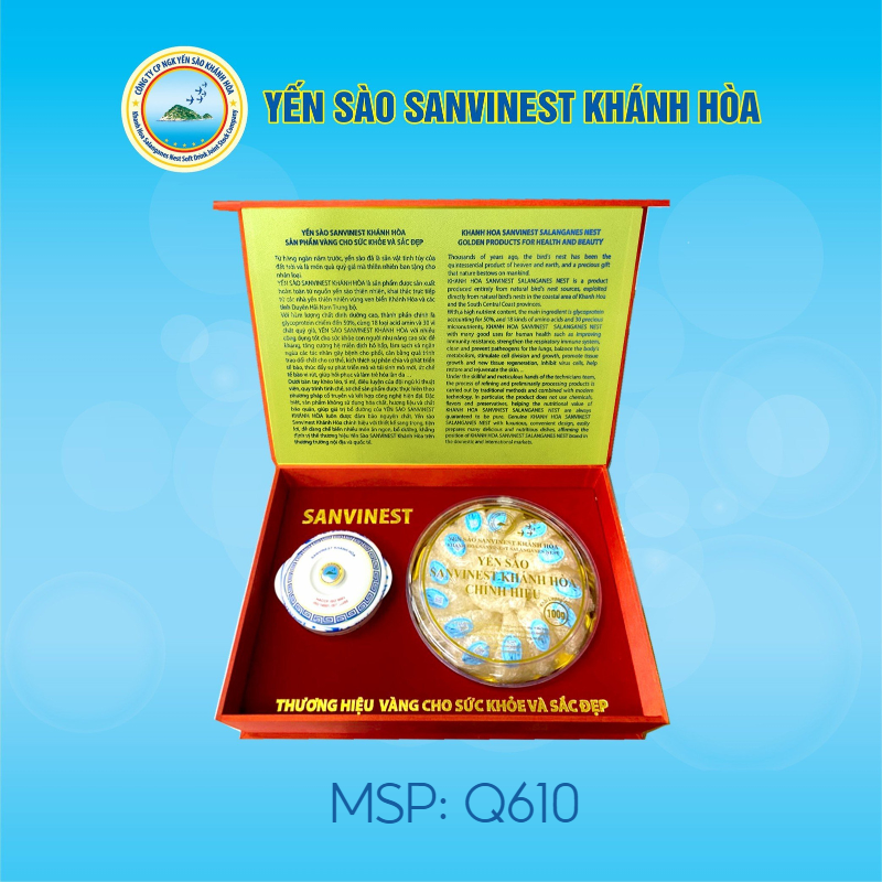 Hộp quà tặng Yến sào Sanvinest Khánh Hòa chính hiệu tinh chế 100g - Q610