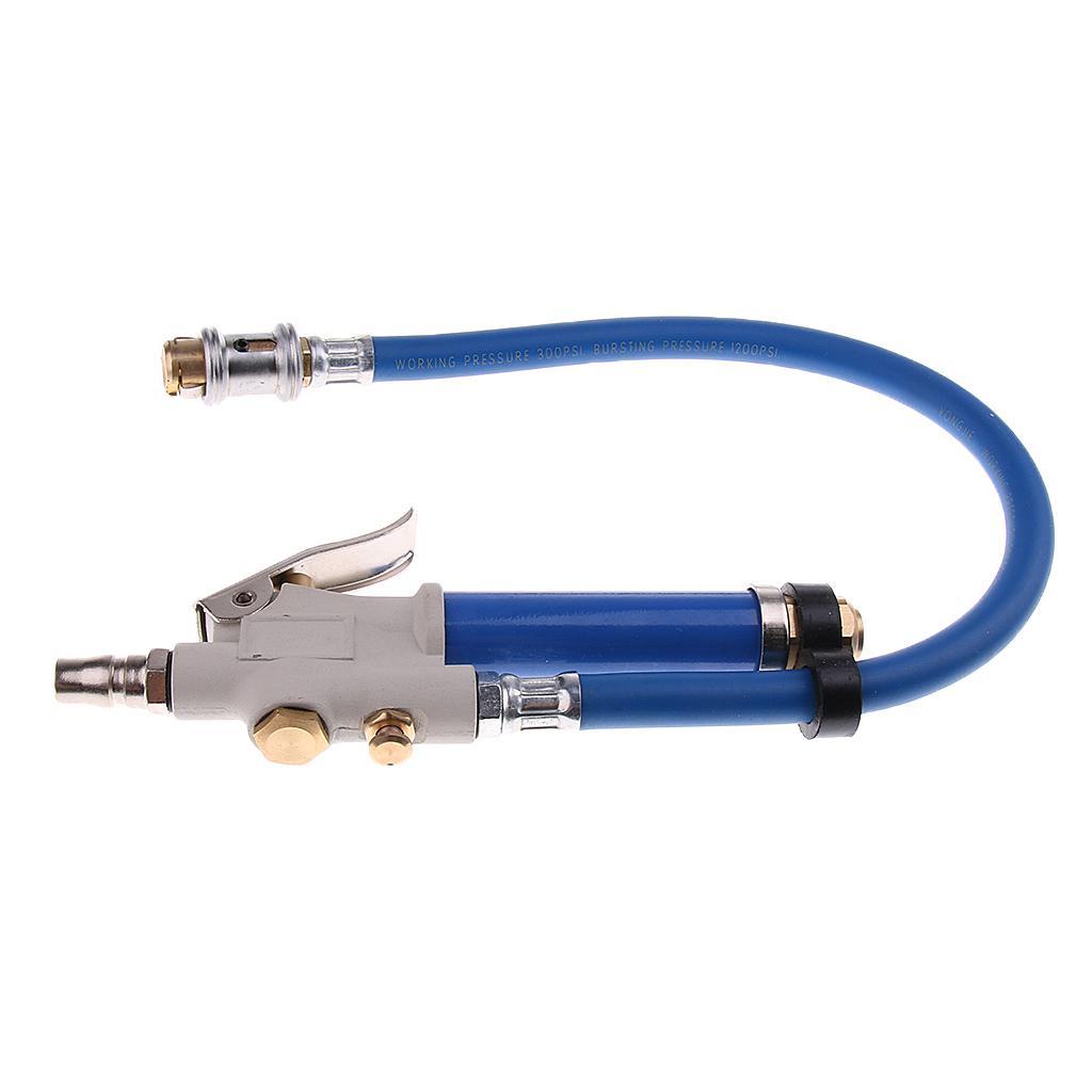 Car Air Tire Pressure Filler Fill Inflator Gauge Chuck Heavy Duty Rubber Hose High Performance