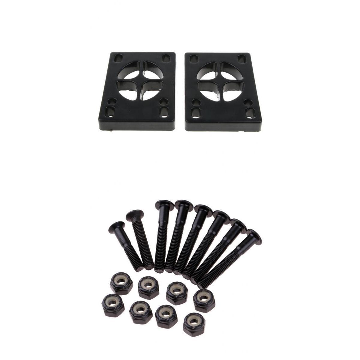 8pcs Skateboard Mounting Screws With 2pcs Riser Pad Longboard Hardware