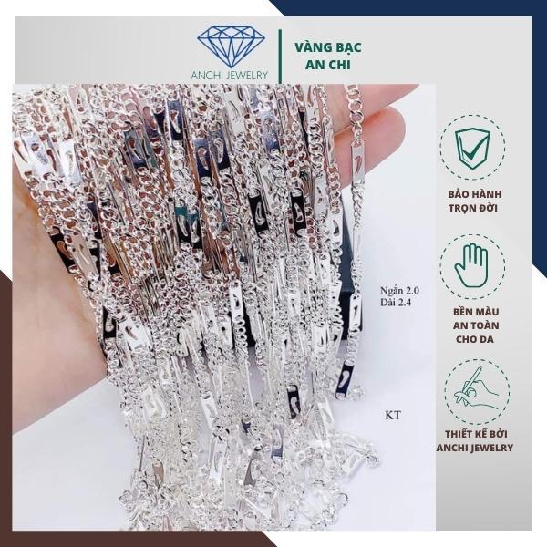 Vòng cổ bạc cho bé trai, dây chuyền trẻ em bạc ta nguyên chất Anchi jewelry