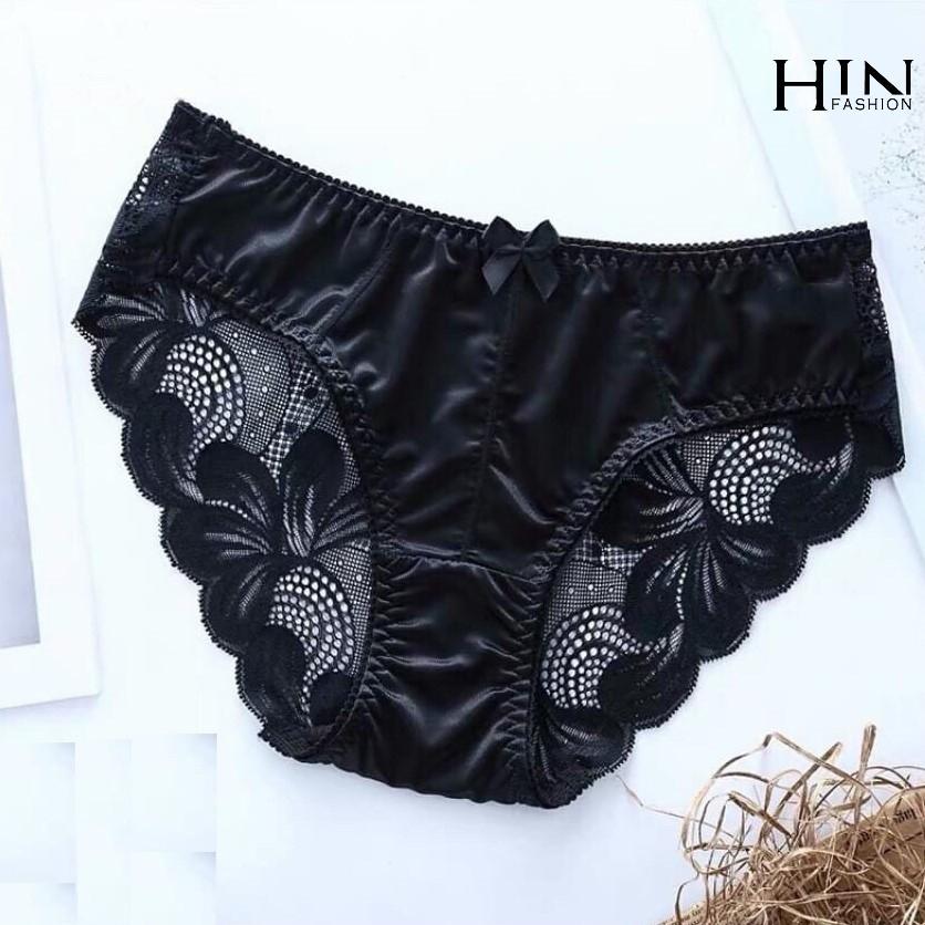 Bộ 5 chiếc quần lót nữ phi lụa phối ren - N14-5