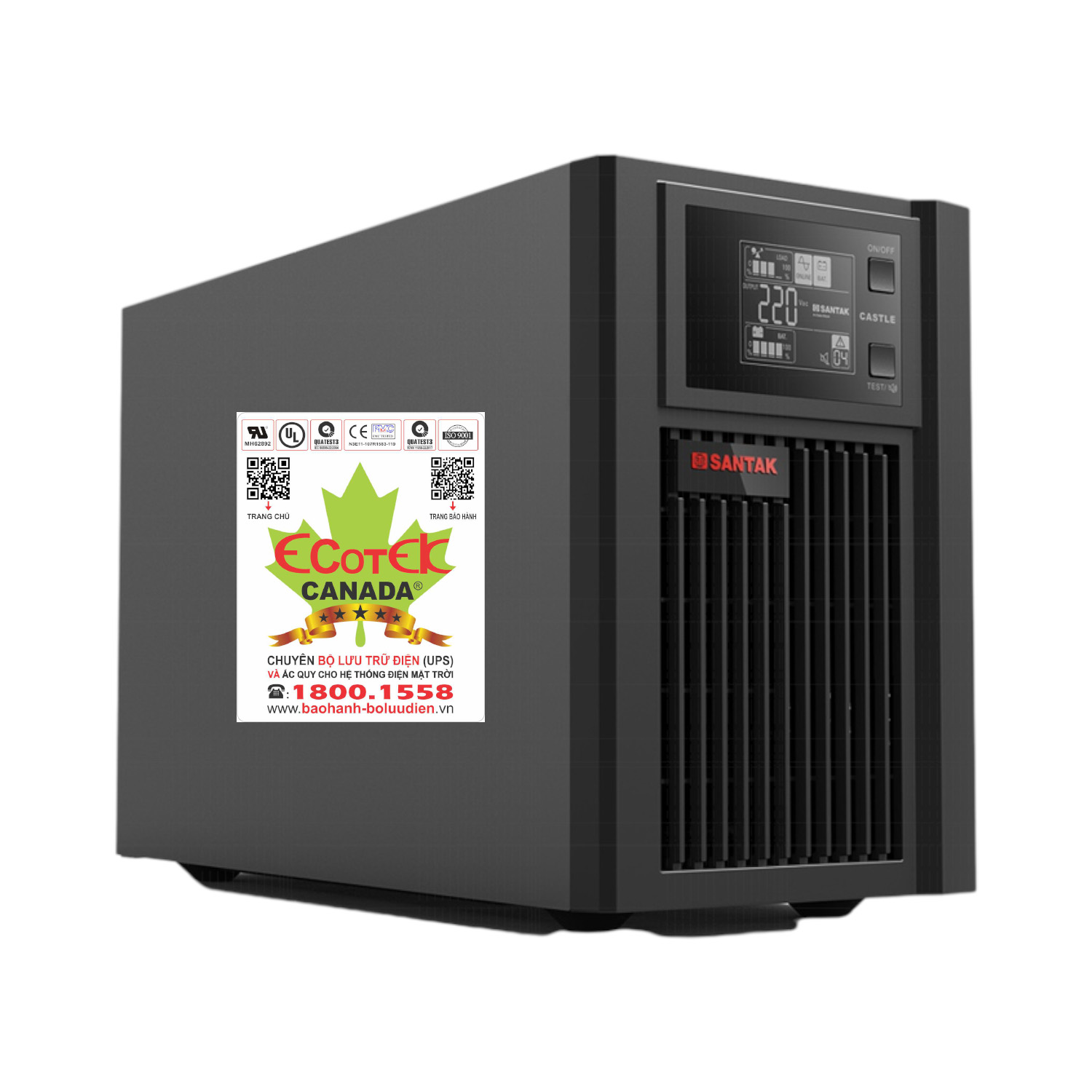 UPS (BỘ LƯU ĐIỆN) SANTAK TRUE ONLINE 1KVA MODEL C1K LCD - Hàng nhập khẩu chính hãng - BH 3 năm tại chỗ