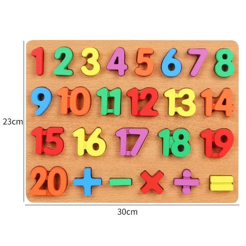 Bảng gỗ nổi cho bé học chữ cái và chữ số kích thước 30x23cm