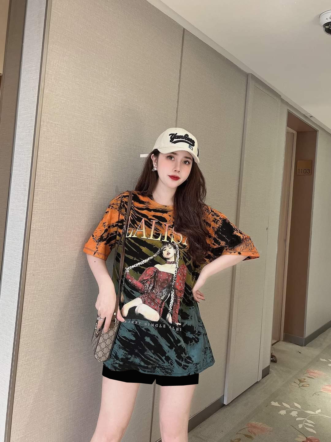 Đồ bộ thun đùi form rộng phối màu in 3D cá tính MS06