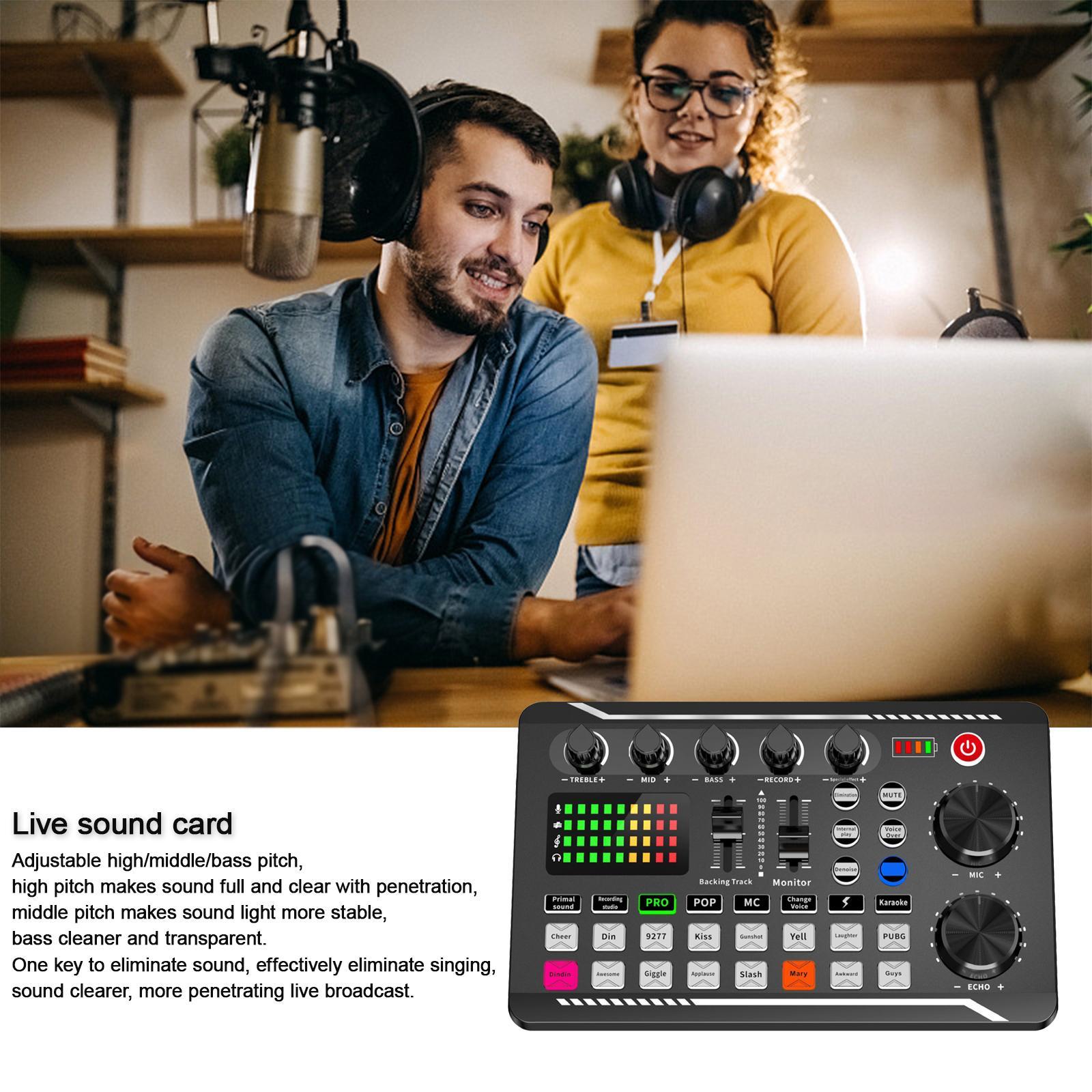 Sound Card Voice Changer with Effects for Karaoke Singing 800mAh