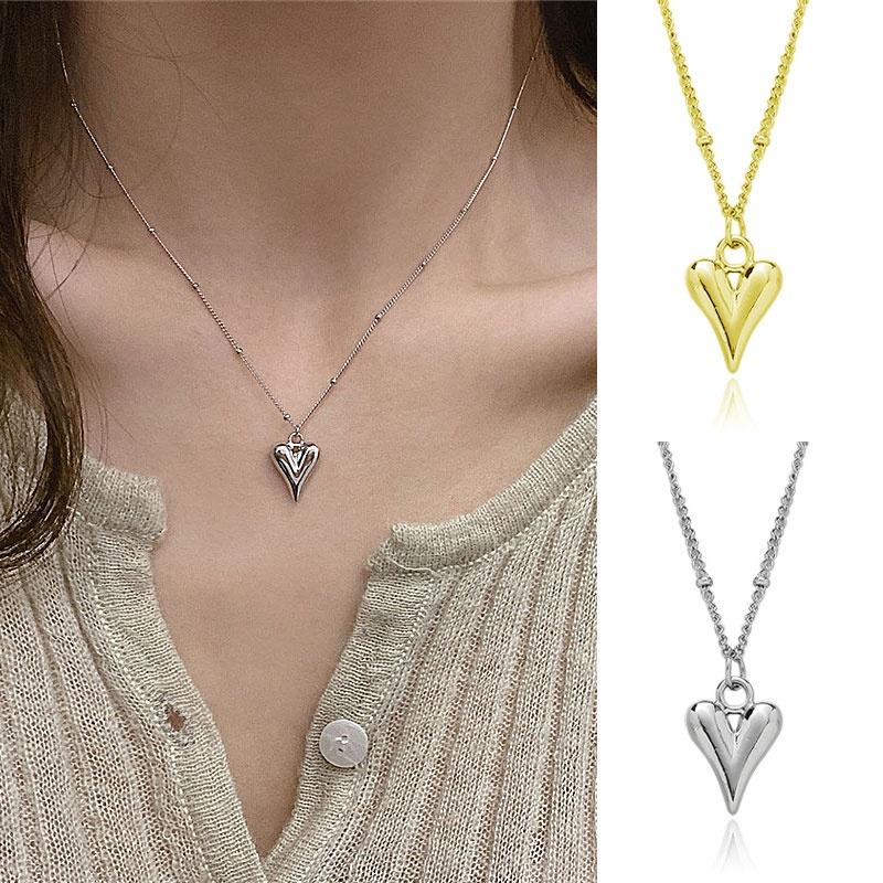 XiaoboACC 2021 New Korean Fashion Three-dimensional Heart Pendant Necklace