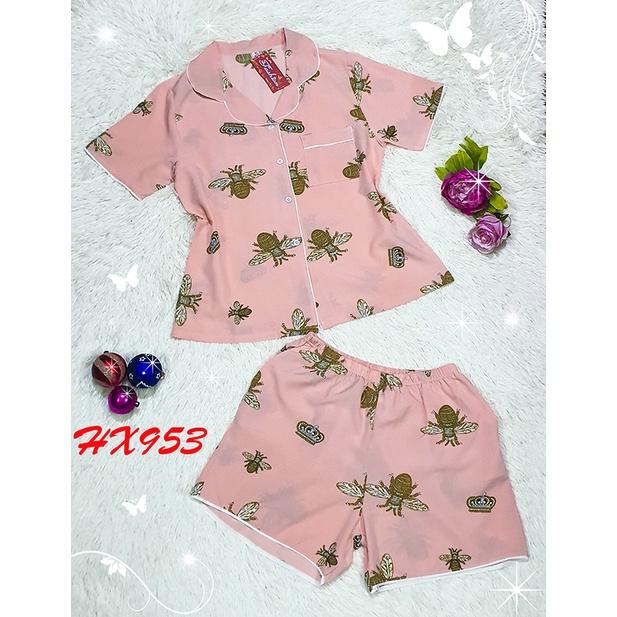 Đồ Bộ Nữ Mặc Nhà Pijama Tiểu Thư Quần Đùi Lụa Thái