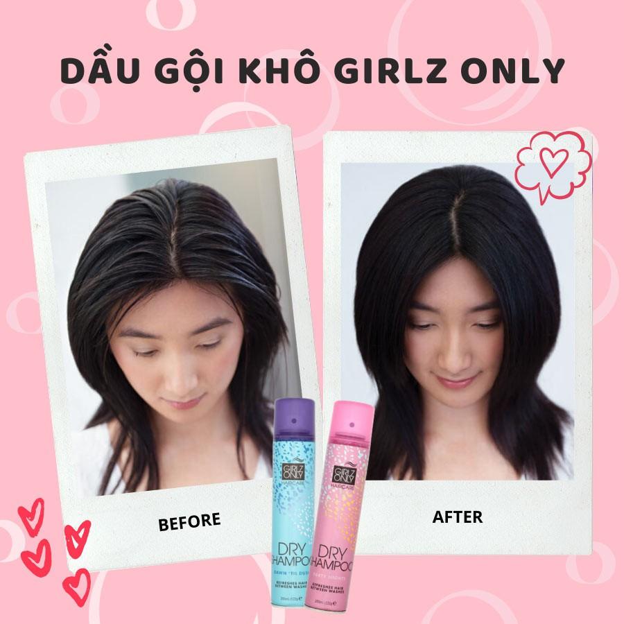 Dầu Gội Khô Giúp Tóc Sạch Dầu Và Bồng Bềnh Girlz Only Dry Shampoo 200ml - Dawn 'Til Dusk (Xanh)