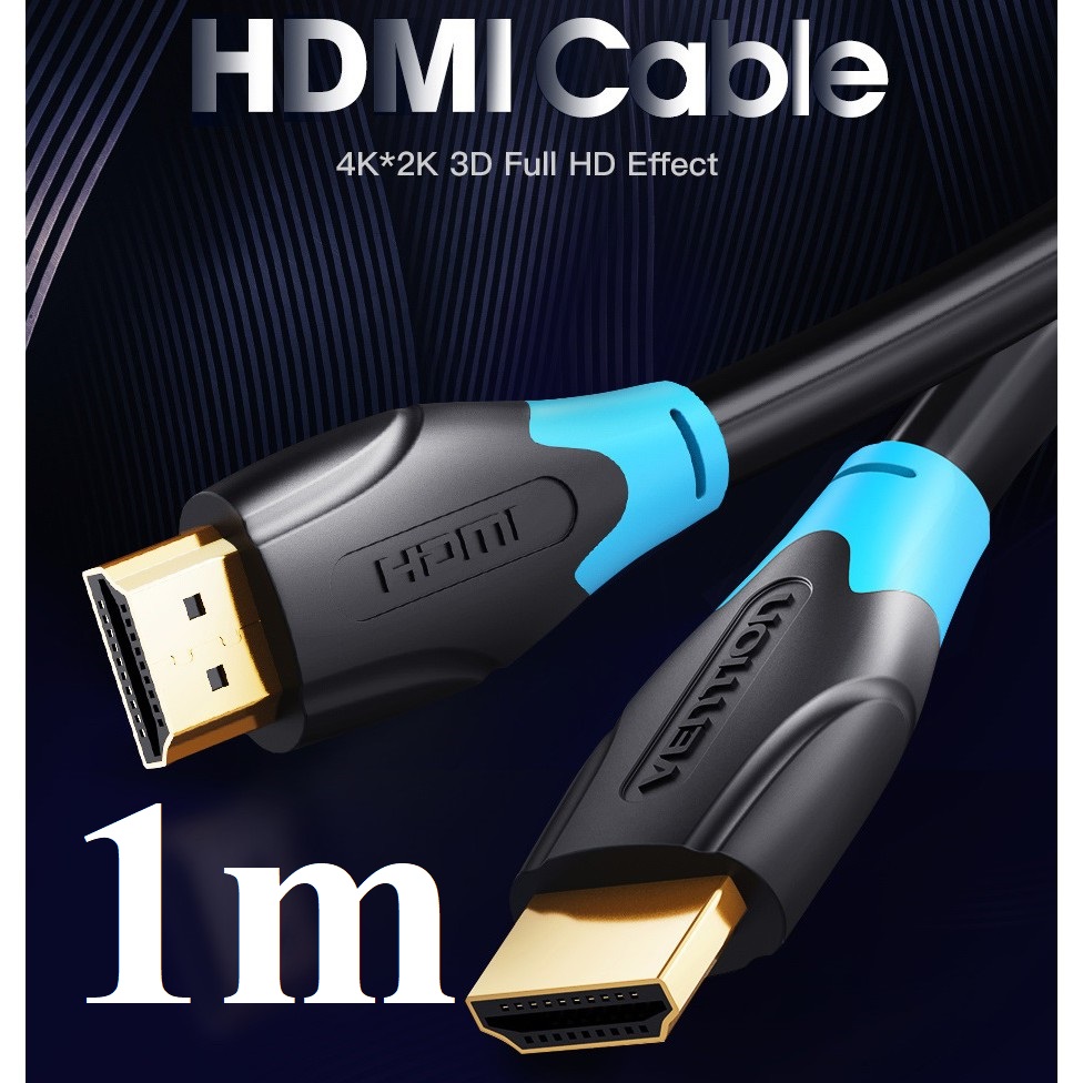 Cáp hai đầu HDMI 2.0 dây nhựa tròn Vention AACBI - Hàng chính hãng