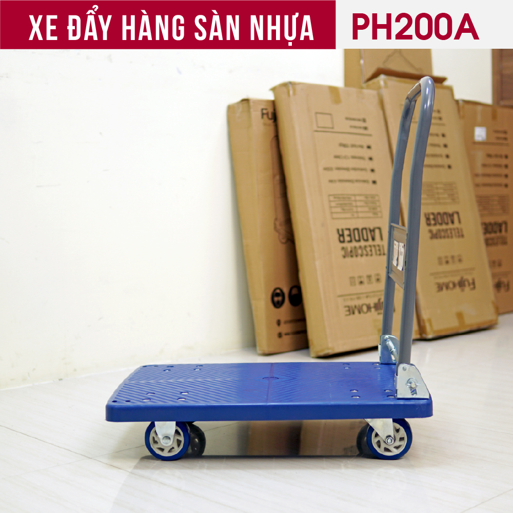 Xe đẩy hàng 4 bánh gấp gọn 150kg Nhật Bản Fujihome, bánh nhựa cao cấp siêu bền chống ăn mòn, xe chở đồ kéo hàng gấp gọn đa năng platform hand truck