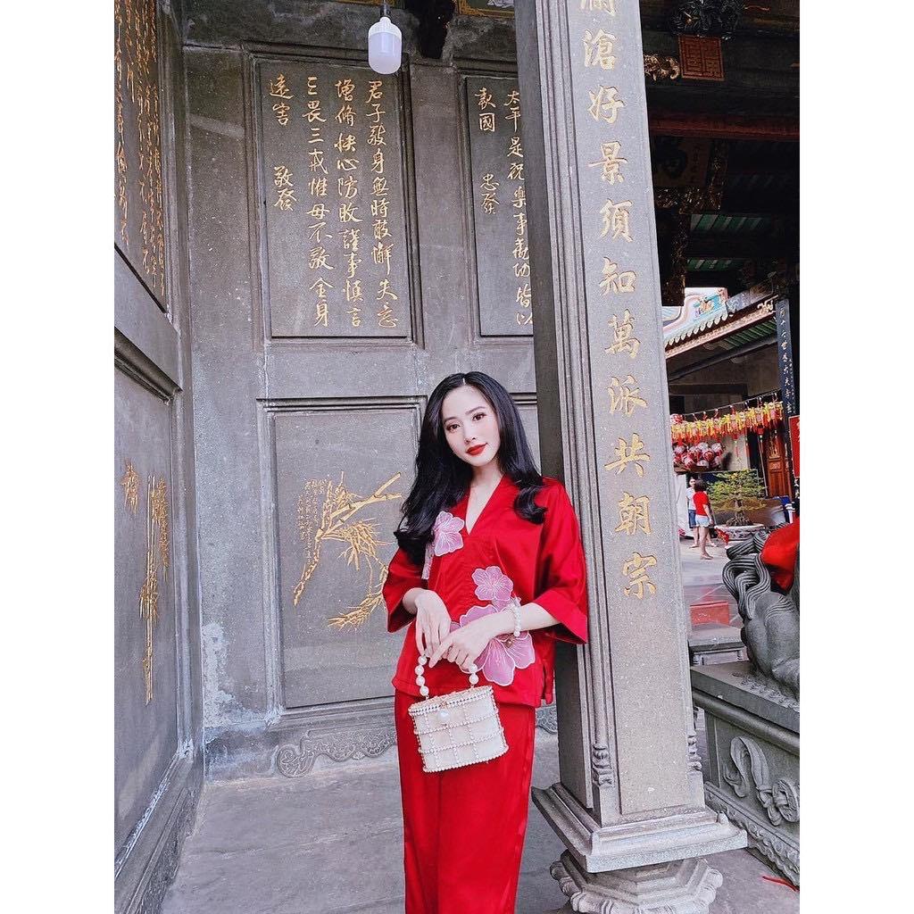 ĐỒ LAM ĐI CHÙA Đẹp Cao Cấp Trang Nhã Chất Vải Đũi Họa Tiết Con Bướm - AL008 - 2021 Dành Cho Phậ