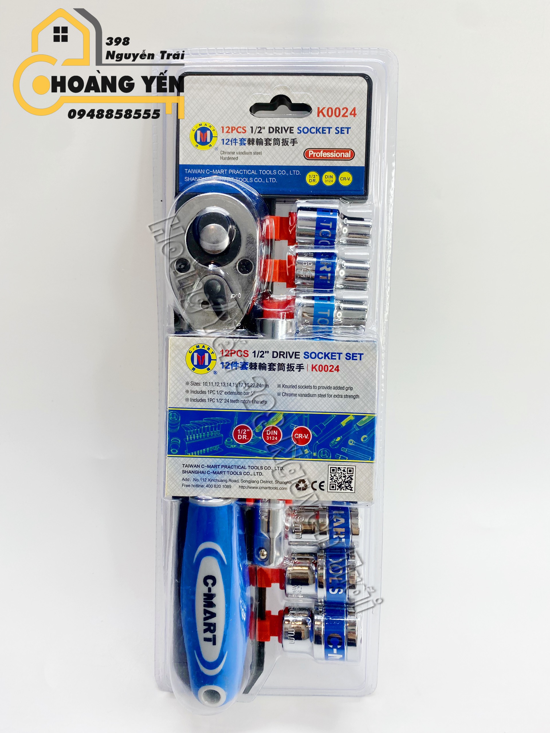 Bộ tuýp chính hãng C-MART K0024 1/2 12 chi tiết