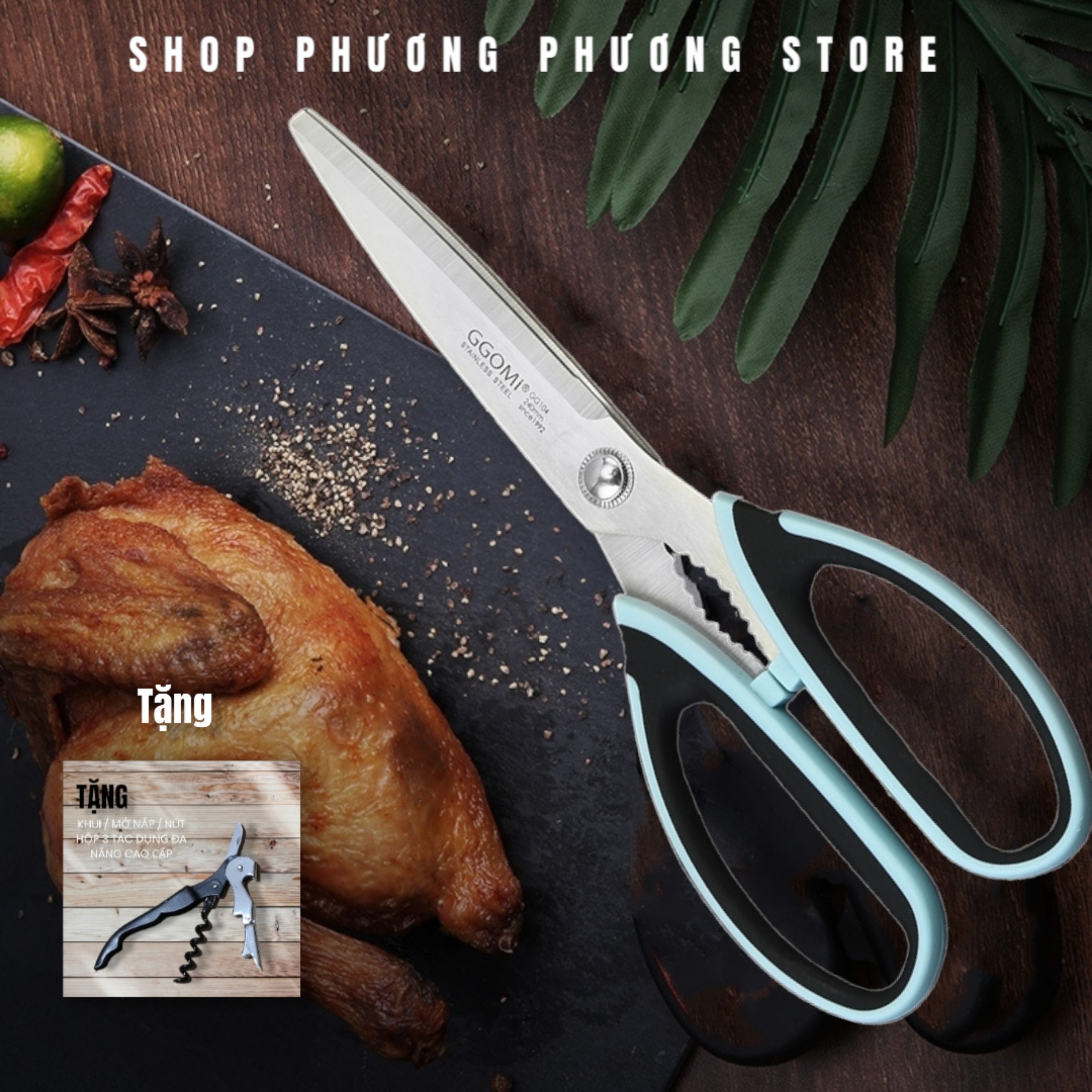 Kéo Hàn Quốc Nhà Bếp Kéo Cắt Gà Cắt Đồ Đa Năng Cao Cấp