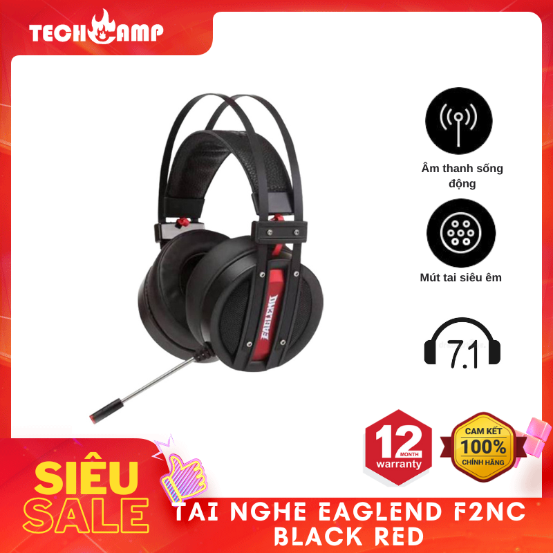 Tai nghe EAGLEND F2NC BLACK RED - Hàng chính hãng