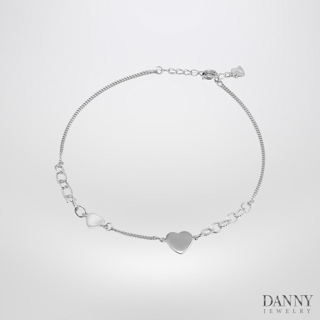 Lắc Tay Danny Jewelry Bạc 925 Xi Rhodium Hoạ Tiết Tim LACY369