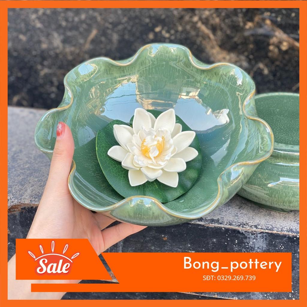 Bát Sen Bát Thả Hoa - Bát Sen thả hoa tắm Phật - Bát minh đường tụ thủy men hỏa biến Gốm Sứ Bát Tràng