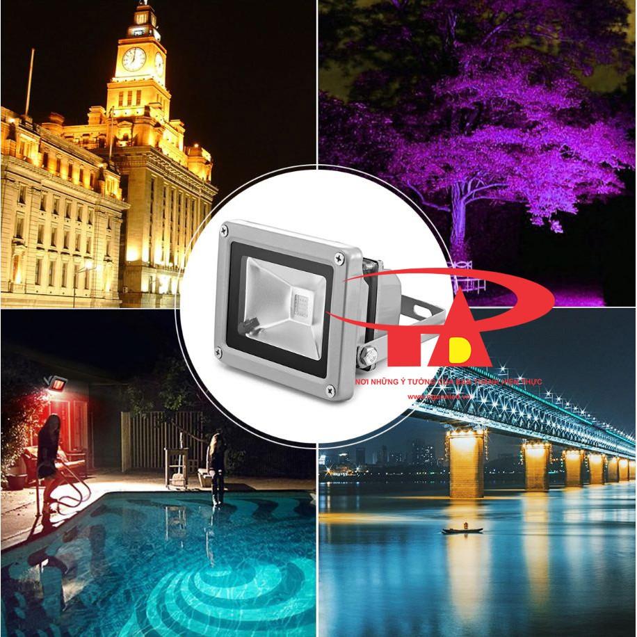 Đèn pha led 10W đổi màu