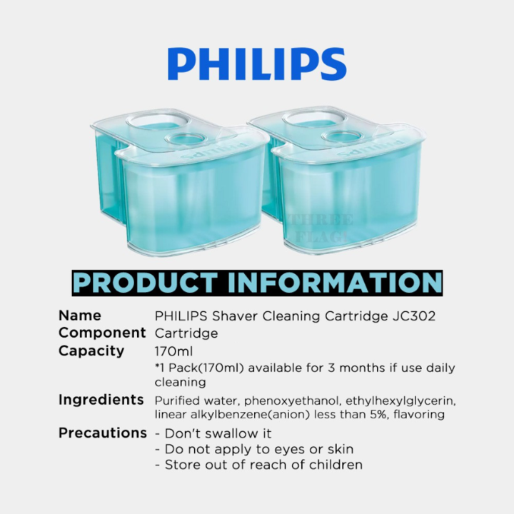 Bình nước rửa máy cạo râu Philips Cleaning cartridge JC302/52 - HÀNG NHẬP KHẨU
