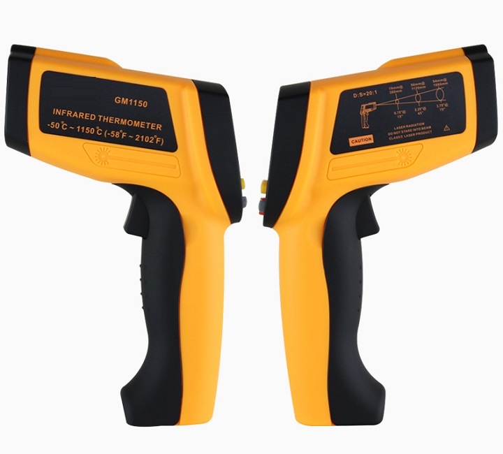 Thiết bị đo nhiệt độ bề mặt cảm ứng bức xạ hồng ngoại không tiếp xúc nhanh nhạy, độ chính xác cao GM1150 - Tặng đèn pin mini bóp tay giao màu ngẫu nhiên