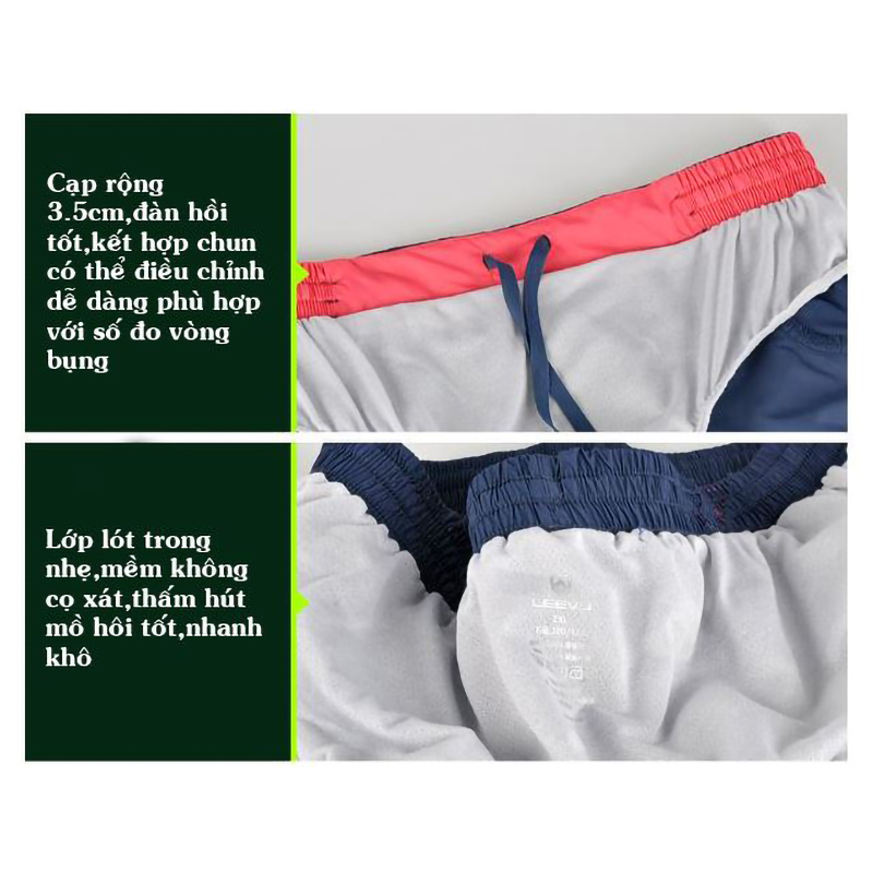 Quần Chạy Bộ Nam 2 Lớp Túi Hậu M14C518R