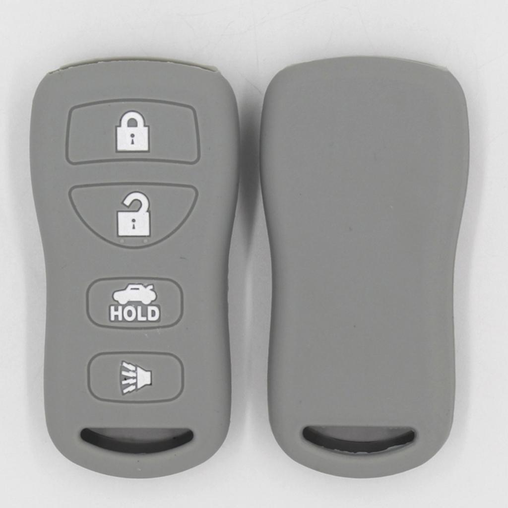 Car Key Fob Protector Case Cover 4 Buttons Key Shell for Gray