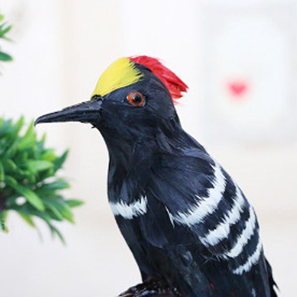 Colorful Artificial Feathered Realistic Home Garden Decor Woodpecker Bird