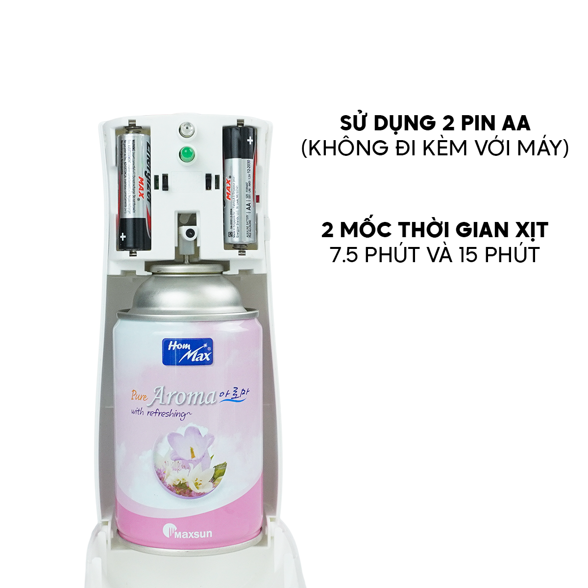 [COMBO] Máy Xịt Phòng Tự Động và Nước Hoa Xịt Phòng Aroma Hommax - Hàng Chính Hãng