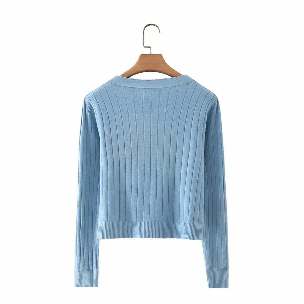 Áo khoác cardigan len nữ tay dài phong cách Hàn Quốc 2021