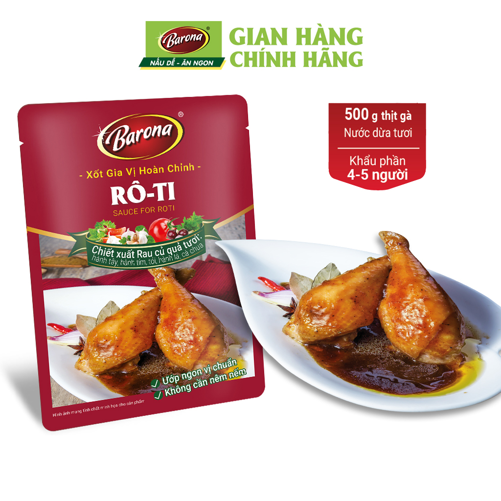 Combo 3 gói Xốt Gia vị hoàn chỉnh Barona - Rô ti 80gr