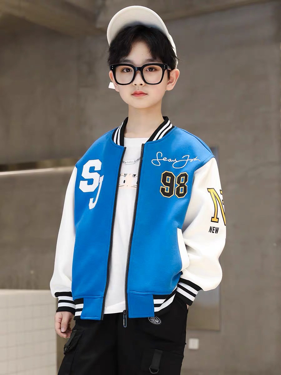 Áo khoác bomber bé trai "SJ 98" 14-45kg. Áo bomber bóng chày cho bé 4-15 tuổi. Thiết kế năng động. B46