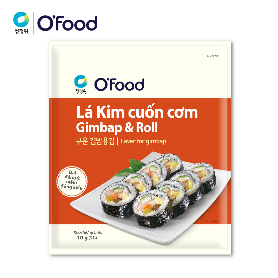 Rong biển / Lá kim cuốn cơm Hàn Quốc O'food 10g, sử dụng cho các món kimbap, sushi