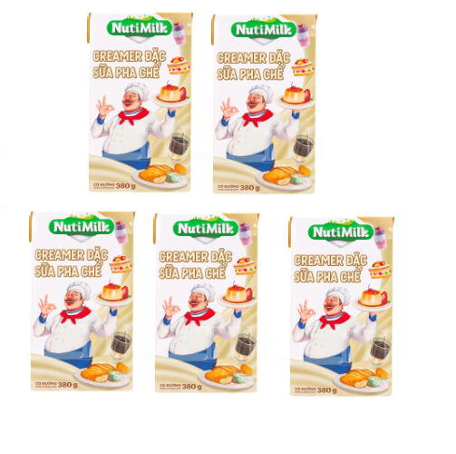 Combo 2 hộp Creamer Đặc Sữa Pha Chế Có Đường NutiMilk Hộp 380Gr